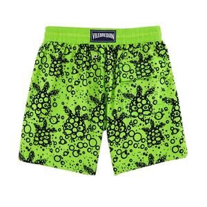 NWT‎ Vilebrequin Moorea Flocked Bubbles Turtles Swim Trunks Green Black Medium